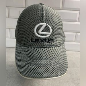 Lexus Collection Silver Gray White Black Embroidered Logo Adjustable Cap Hat EUC